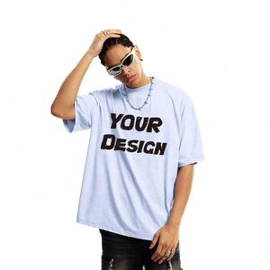 Camiseta de Algodón para Hombre, 230 g/m², para Primavera/Verano, con Logotipo OEM, Estilo Deportivo Holgado, Sensación Fresca, Juvenil, Casual, Solona - Product Image 2