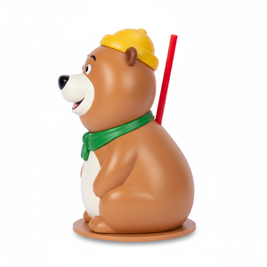 Gran oferta, botella de agua de grado alimenticio de plástico PP personalizada, figura de Animal 3D de dibujos animados, taza de bebida con correas para niños - Product Image 3