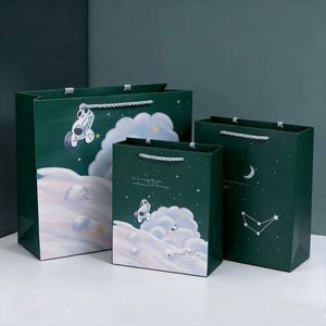 Luxury Gift <b>Paper</b> Bag with Handle | SPRING Custom Clothing Shopping Bags for Wedding Jewelry Cosmetic - Product Image 2