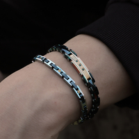 Élégant Bracelet Bijou pour Homme en Acier Inoxydable avec Fermoir en Céramique, Nouveau Design, Haute Qualité, Cadeau de Mode