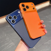 Étui de téléphone en cuir PU de luxe avec grande fenêtre pour iPhone 17 Pro Max 17 Air 16 15 14 13 12 avec film de protection d'objectif en verre, coque arrière antichoc
