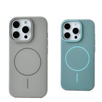 Coque de téléphone magnétique givrée ultra-fine et respectueuse de la peau avec anneau pour iPhone 17 Pro Max 16 – Housse antichoc en PC