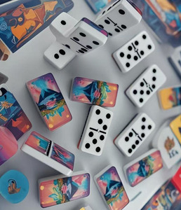 Bán buôn nhựa acrylic Domino tùy chỉnh Hai Lớp Hai màu logo Logo thiết kế logo khối xây dựng đồ chơi - Product Image 5