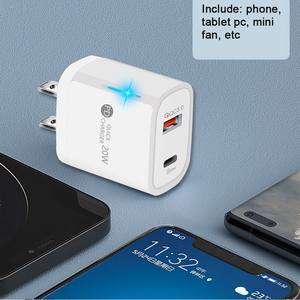 Adaptateur <span class=keywords><strong>secteur</strong></span> mural de voyage à charge rapide OEM QC3.0 PD avec LED USB-C 20W Noir pour ordinateur portable et téléphone, <span class=keywords><strong>chargeur</strong></span> de type C - Product Image 5