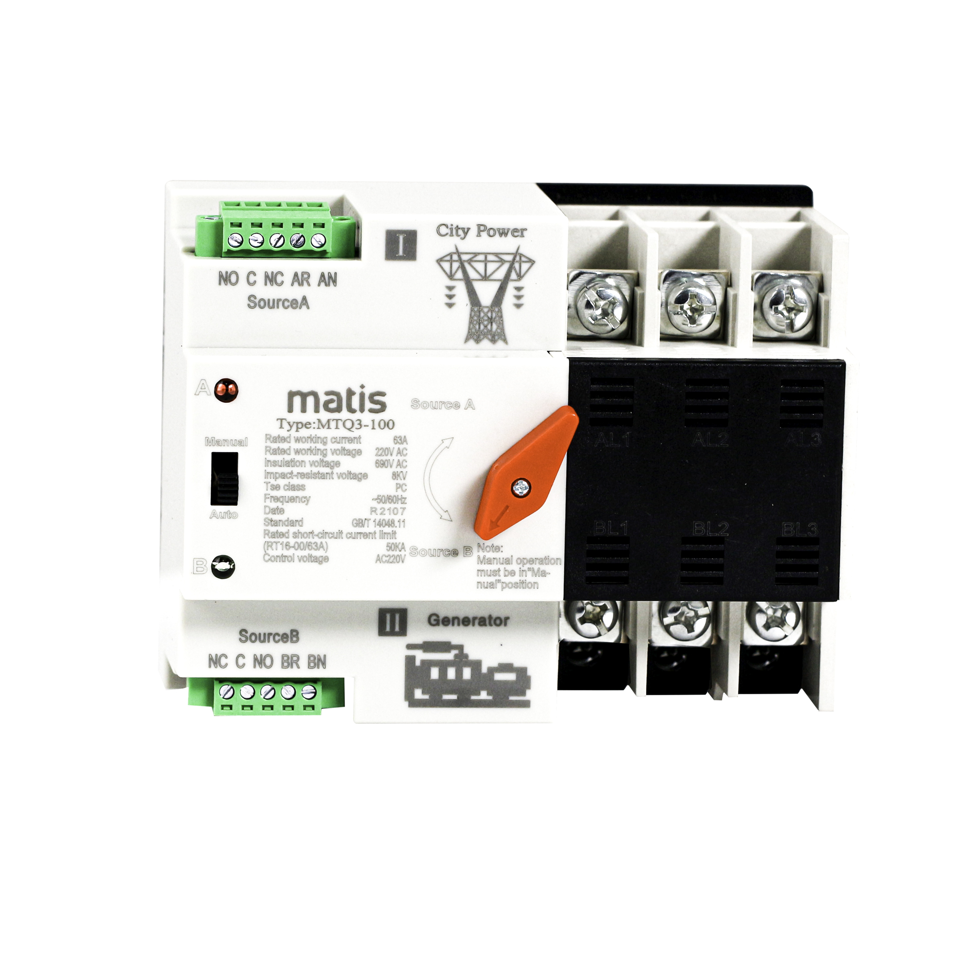 16-100A 50/60 Гц переключатели передачи двойной автоматический переключатель питания, автоматическое изменение