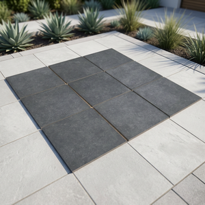 Pavé en porcelaine pleine masse Blue Stone Black : 20 mm – Carreaux architecturaux aspect ciment 600x600 mm R11 - Product Image 3