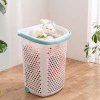 Panier à linge en plastique roulant avec roulettes et poignée panier de rangement de salle de bain