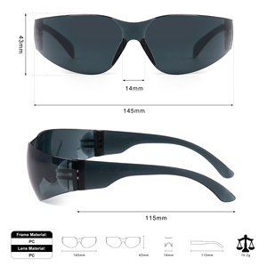 نظارات أمان من الشركات المصنعة بدون إطار مقاومة للخدش، نظارات واقية معتمدة وفق معيار ANSI Z87 للرجال والنساء - Product Image 3