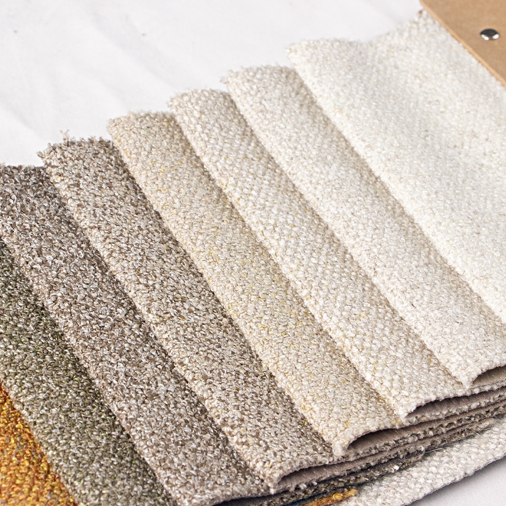 Tenghui Manufacturer's Custom Heavy 620gsm Soft Polyester Yarn Dyed Chenille Woven Boucle Fabric Ready for Sofa Furniture Deco · image 2
