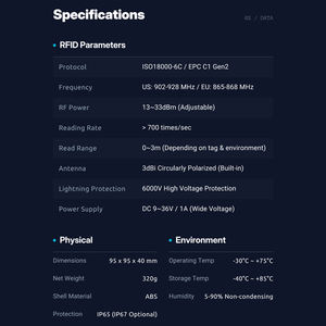 860-960Mhz <span class=keywords><strong>UHF</strong></span> <span class=keywords><strong>RFID</strong></span> ISO 18000-6C 무선 다중 태그 감지 데스크탑 <span class=keywords><strong>UHF</strong></span> <span class=keywords><strong>RFID</strong></span> 산업용 리더 - Product Image 4