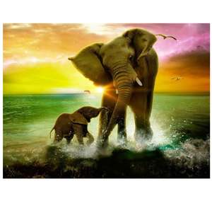 Diamond Painting Mosaic Painting W209 40x30cm Wholesale 5d Diy Diamond Painting Cross Stitch Elephant Full Drill Mosaic Picture Diamond Embroidery