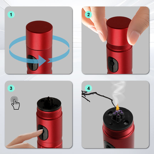 Allume-cigare électrique à arc et lampe torche <span class=keywords><strong>LED</strong></span> rechargeable par USB, en aluminium, sans flamme, coupe-vent, porte-clés EDC pour le camping en plein air - Product Image 3