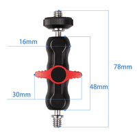 Pince à tête sphérique rotative avec 1/4 pouces-20 pince à tête sphérique à filetage pour GoPro DSLR caméra moniteur lumière LED Microphone