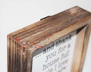 JUNJI Letrero de madera negro independiente Diseño cristiano pequeño para decoración del hogar y cocina Letrero de agradecimiento hecho <span class=keywords><strong>a</strong></span> mano - Product Image 5