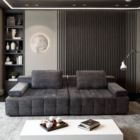 Canapé modulaire sans structure en mousse haute densité avec accoudoirs pour salon et appartement