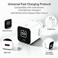 Chargeur mural rapide 45W GaN USB-C PD OVP avec prise pliable portable pour ordinateur portable, téléphone, tablette et montre