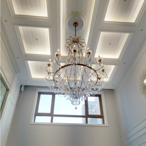 <span class=keywords><strong>Lampadario</strong></span> <span class=keywords><strong>a</strong></span> goccioline di vetro grande Francaise antico neoclassico - Product Image 3
