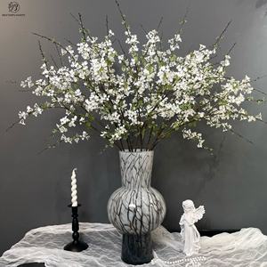 Fleurs artificielles en plastique blanc <span class=keywords><strong>de</strong></span> 85 cm, imitation saule des neiges, pour la décoration intérieure, des hôtels, des mariages et des pots – Vente chaude - Product Image 1