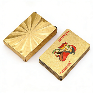 Cartes de poker dorées haut de gamme imperméables et élégantes avec diamants, cartes de poker personnalisées brillantes en plastique pour jeux de société et soirées adultes - Product Image 1