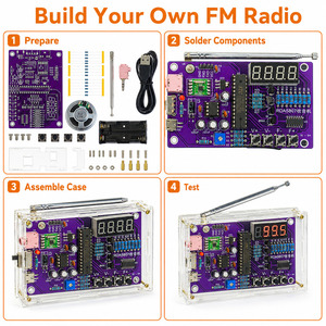 Kit Electrónico para Aficionados OKYN-G5291, Kit de Ensamblaje de Radio FM RDA5807, Receptor con Pantalla Digital y Carcasa de Acrílico - Product Image 6