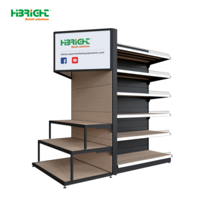 Highbright Popular Gondola Display Shelf with Top Cabinet for Supermarket & Retail Stores - Product Image 1