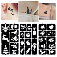 Pochoirs de tatouage au henné personnalisés, imperméables, non toxiques, écologiques, autocollants, motifs temporaires pour le visage et le corps - Motifs floraux