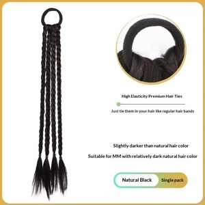 Parrucche a coda di cavallo lunga da <span class=keywords><strong>donna</strong></span> con trecce, doppia trama a macchina, in fibra resistente alle alte temperature, effetto dolce e cool, con riflessi colorati - Product Image 6