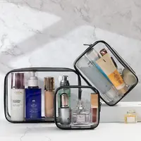 2022 toptan moda pvc 3 adet kozmetik çantası şeffaf su geçirmez makyaj çantası taşınabilir seyahat çok fonksiyonlu yıkama çantası