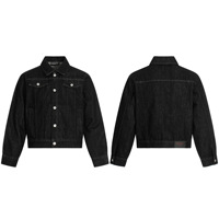 Veste en jean noir YOFA pour homme, coupe oversize, délavage vintage, manches longues, boutonnée, décontractée, OEM ODM