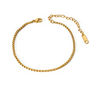 महिला आकस्मिक अवसर सहायक के लिए सोने की प्लेटेड स्टेनलेस स्टील स्टैकिंग मिमी क्यूबन लिंक इनलेट - Product Image 4