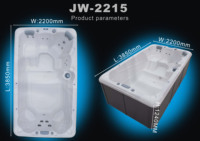 Bain à remous rectangulaire de haute qualité pour 8 personnes, idéal pour l'extérieur, en promotion, directement de l'usine