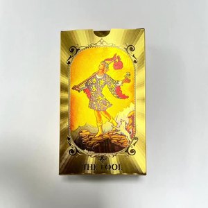 Directo de fábrica personalizado plástico PET impermeable hoja de oro Color impreso <span class=keywords><strong>Tarot</strong></span> Deck Set cartas de juego de mesa - Product Image 1