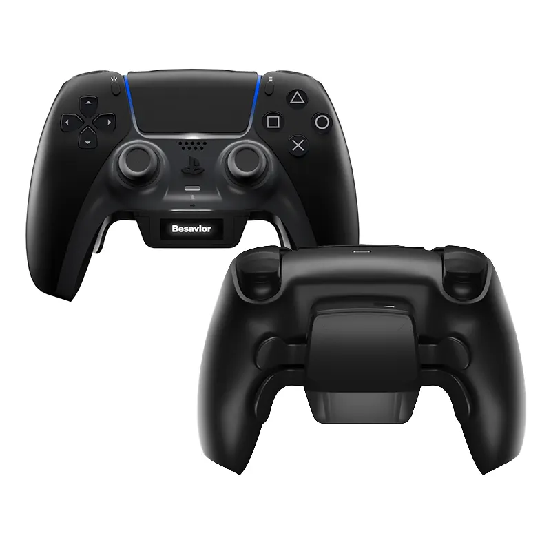 Besavior PS5 وحدة تحكم النخبة 4 أزرار الظهر وعصي الإبهام قابلة للتبديل ومشغلات الشعر متوافقة مع لوحة ألعاب ps5 FPS