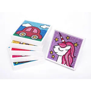 Cartone animato Unicorno Pieno Punta di Diamante Foto Per I Bambini 5D Diamante Kit di Pittura Con La Struttura