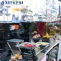 Équipement de buffet XINGPAI, présentoir à desserts de haute qualité, ensemble de supports à desserts solides avec verre thermofusible