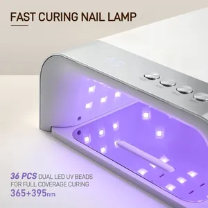 Lampe UV professionnelle pour ongles, 36 LED, séchage rapide, capteur automatique intelligent, rechargeable, lumière de séchage pour gel, pour manucure et pédicure - Product Image 2
