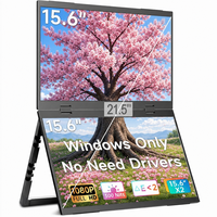 Moniteur portable double écran AHXJKA 15,6 pouces 1920x1080 FHD IPS pour le bureau, la maison, le travail multi-écrans, USB-C Plug and Play, compatible Win et Mac