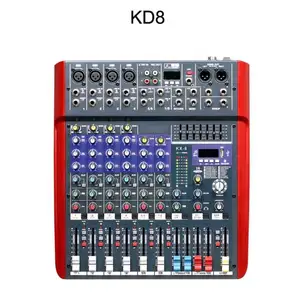 audio mixer KD8 in hot sellChannel Professional Mixer Audio Sound Board Mixing Console Built-in 16 DSP Effect Usb Audio Mixer