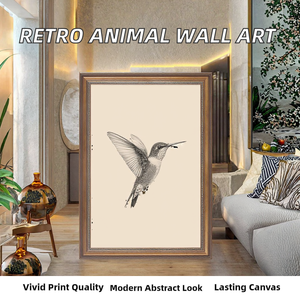 Peintures murales rétro <span class=keywords><strong>en</strong></span> gros avec cadre, animaux, décorations pour la maison, impression numérique, 24 couleurs, <span class=keywords><strong>aquarelle</strong></span> abstraite sur toile - Product Image 2