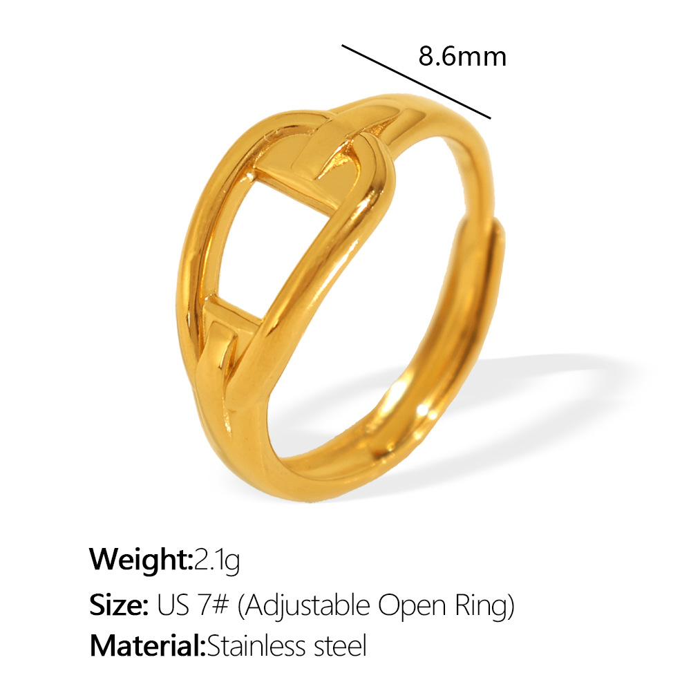 Bague en or réglable JZ08 (longueur 7 mm)