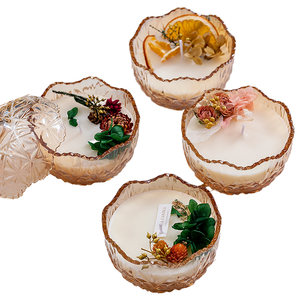 ホットスタイル乾燥花キャンドル高級ロマンチックアートガラス香りキャンドル - Product Image 1
