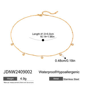 Nouveau Collier Double Couche en Acier Inoxydable Plaqué Or 18K avec Perle d'Eau Douce et Design Goutte d'Eau, Collection 2026 à Succès - Product Image 4