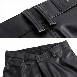 Pantalon en cuir véritable pour homme, coupe décontractée légère, de haute qualité, respirant et écologique - Product Image 4