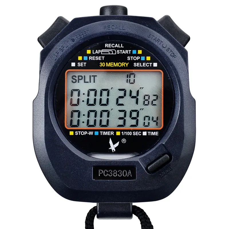 Tianfu PC3830 Stopwatch Digital, Alat Latihan Olahraga Khusus Profesional Tahan Air Stopwatch