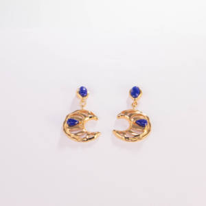 Fashion Irregular Curved Print <b>Stud</b> Earrings Colorful Squarelapis lazuli <b>Stud</b> Earrings for Women Birthday Party Jewelry Gift - Product Image 4