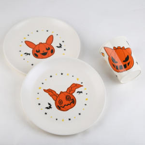 Juego de platos y vasos de calabaza de Halloween, vajilla de melamina para decoración de fiestas - Product Image 3