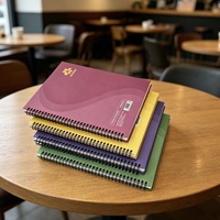 Cahier d'exercices A4 personnalisé à spirale, 160 feuilles lignées, couverture en papier laminé, impression OEM, marque pour usage scolaire