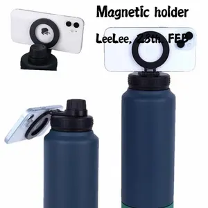 Garrafa de água Magsafe 24 onças 710 ml de aço de parede dupla com suporte de anel magnético para celular com tampa magnética garrafa de água para o iphone 15 14 13