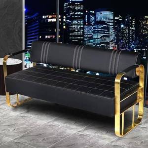 Sofá de Sala de Estar Moderno, Diseño Minimalista, Tela Suave, Muebles Modernos de Acero Inoxidable, Sillas de Espera para el Hogar - Product Image 3