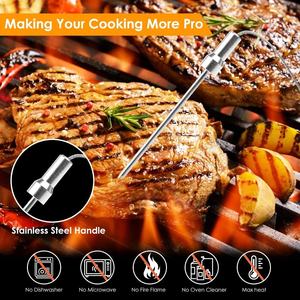 Paquete de <span class=keywords><strong>2</strong></span> sondas de carne impermeables de acero inoxidable de grado alimenticio y vidrio compatibles con termómetro Digital HyperSynes - Product Image 4